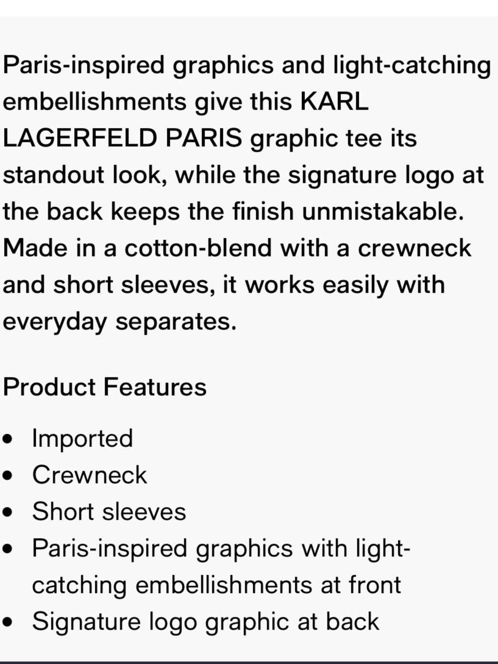 KARL LAGERFELD PARIS
Eiffel Paris-Inspired Graphic Tee - Picture 4 of 11